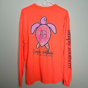 Simply Southern Orange Long Sleeve Shirt size L